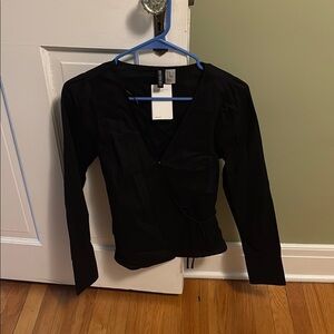 H&M Black Long Sleeve Blouse